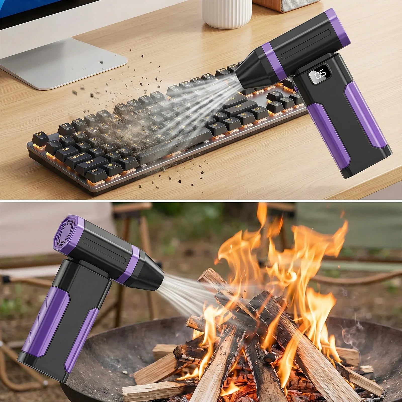 High-Performance 5-Speed Handheld Portable Air Blower with 6000mAh Rechargeable Battery for Dust Removal and Outdoor Use